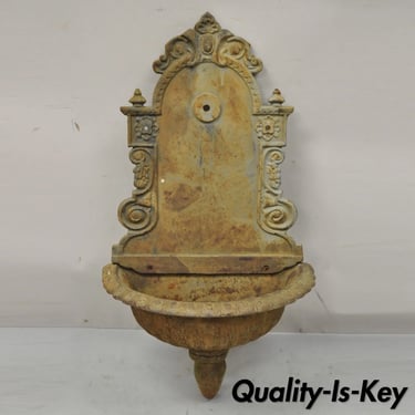 Cast Iron French Empire Neoclassical Style Outdoor Garden Wall Water Fountain