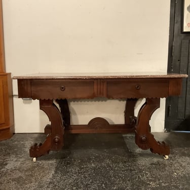 Victorian Marble Top Library Table