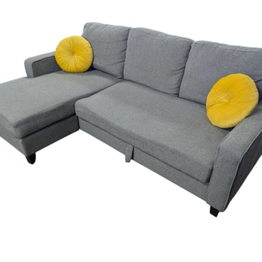 Light Grey L-Shaped Sectional w/ Pull Out Bed