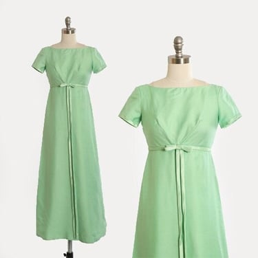 60s Emma Domb dress | Vintage 1960s mint green Emma Domb maxi dress 