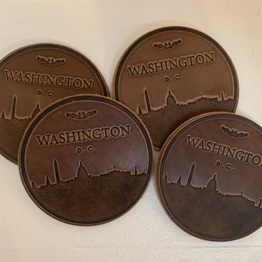 Washington DC Leather Coasters