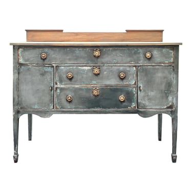 Tall Gustavian Inspired Hand Painted Hepplewhite Sideboard Credenza 