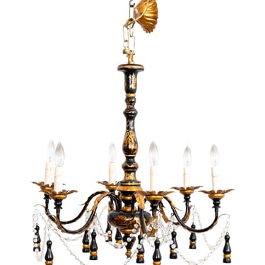 The Federalist Black Chinoiserie Chandelier