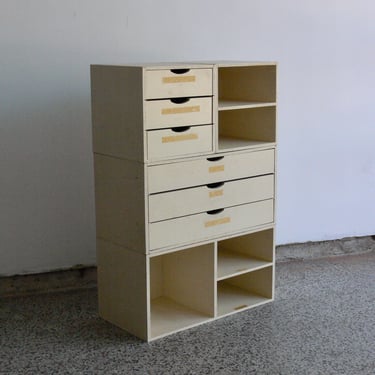 Handmade Vintage Contemporary Modular 4-pc Shelf Unit 