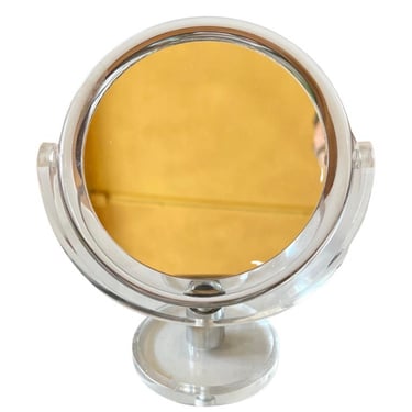 Petite Double Sided Lucite & Chrome Vanity Mirror