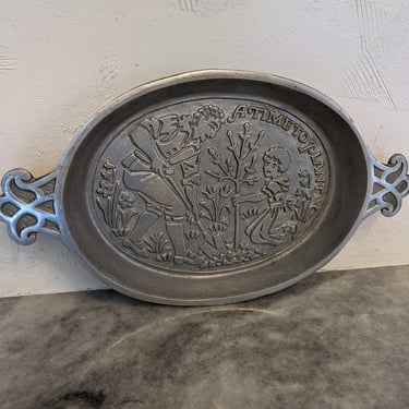 Vintage Pewter Bread Plate 