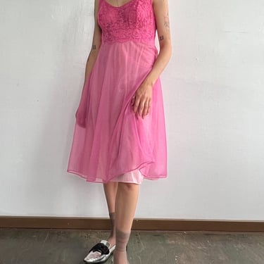 Sheer Pink Layered Dress (M)