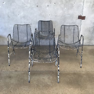 Set of Four Vintage Stackable Russell Woodard Sculptura Chairs