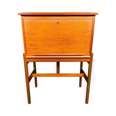 Vintage Danish Mid Century Modern Teak Secretary Desk 