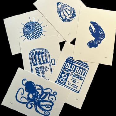 Hand-carved and Printed Linocut