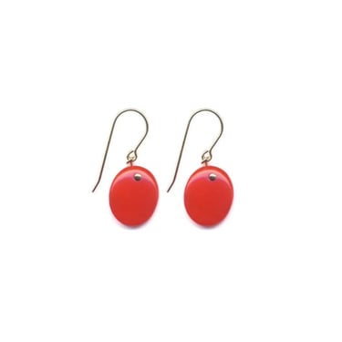 Ronni Kappos - Red Oval Earrings