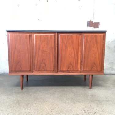 Mid Century Walnut With Slate Top Credenza by Jack Cartwright