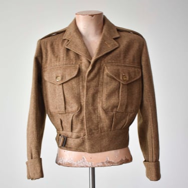 Vintage 1940s 1950s Ike Jacket / Vintage Eisenhower Jacket / Vintage 40s Cropped Jacket / Wool US Army Jacket 