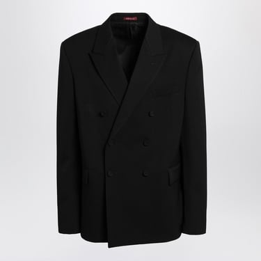 Gucci Black Double-Breasted Wool Suit Men