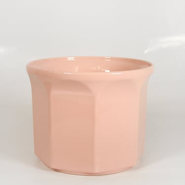 Vintage Blush Baby Pastel Pink Glazed Ceramic Planter Flower Pot West German Retro Mid Century Modern Pottery Art Studio Minimalist Vessel 