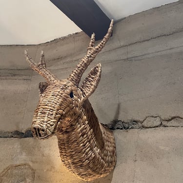 Style Mario Lopez Torres Handwoven Deer Head Mount Stag Sculpture Wall Art 