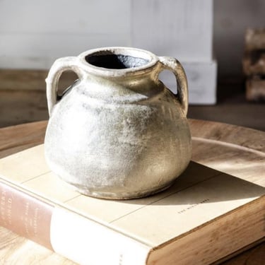 Charcoal Wash Vase, neutral home decor, grandmillennials, old new decor, Parisian decor, bookshelf vase, beige shelf decor, natural pottery 
