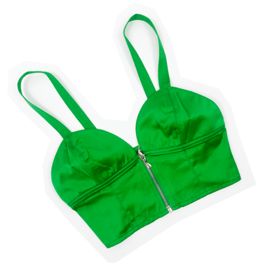 Versace Jeans Couture 90s green bustier top