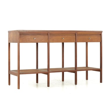 Paul McCobb for Lane Delineator Mid Century Rosewood and Cane Console Table - mcm 