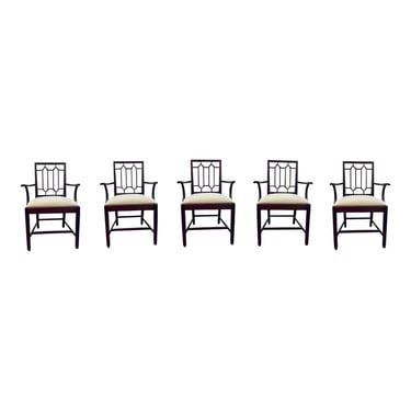 Thomas O’Brien for Hickory Chair Transitional Architectural Dining Chairs Set of 5