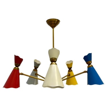 Multicolored 5 Shade Chandelier