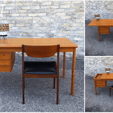 Danish Modern Teak Sliding Top Desk 