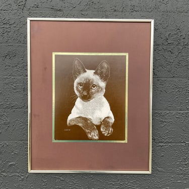 Siamese Cat “Chaplan” 70s Art