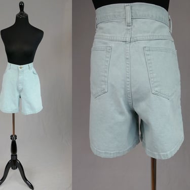 90s Wrangler Shorts - 30 waist - Light Icy Blue Green - High Rise - Cotton - Vintage 1990s 