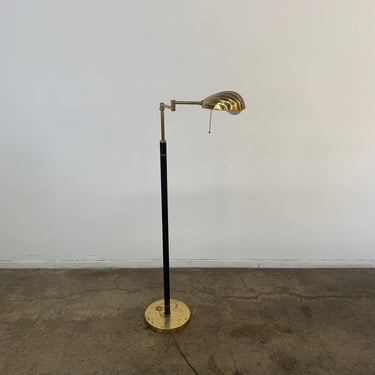 Shell floor lamp- patinated brass 