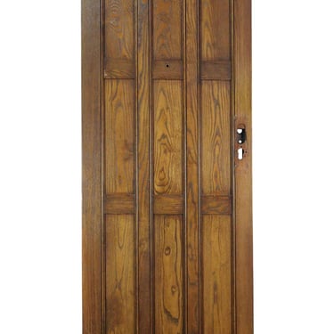 Arts & Crafts 9 Pane Dark Oak Wood Entry Door 77.375 x 29.625