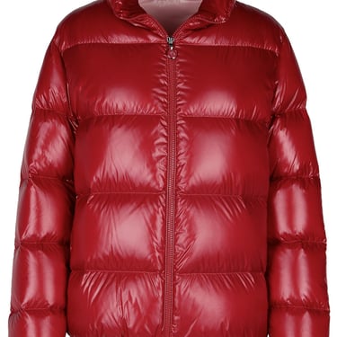 Moncler 'Abbadia' Red Polyester Blend Down Jacket Woman
