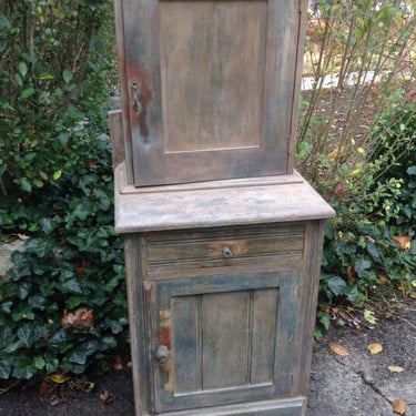 Sold - Vintage Primitive Cupboard/ Vintage Shabby Chic Cupboard/ French Country Cabinet/ Antique Cupboard/ Hand Painted Cabinet 