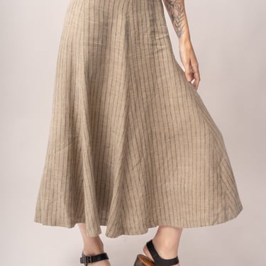 Striped Linen Maxi Skirt