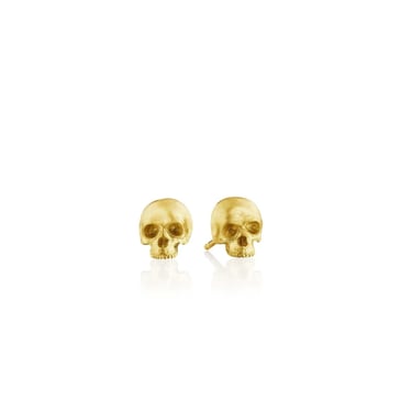18k Tiny Skull Stud Earrings