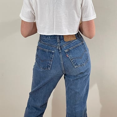 Reserved 26 Levis 501 vintage jeans / vintage faded soft medium wash high waisted button fly smaller size boyfriend Levis 501 jeans USA | 26 