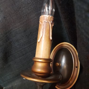 Brass Single Candle Sconce