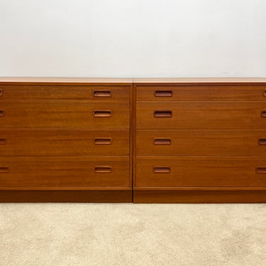 vintage Poul Hundevad (2) teak dresser cabinet pair credenza danish modern 