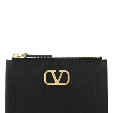 Valentino Garavani Women Black Leather Card Holder