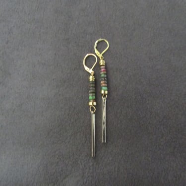 Minimalist multicolor imperial jasper earrings 