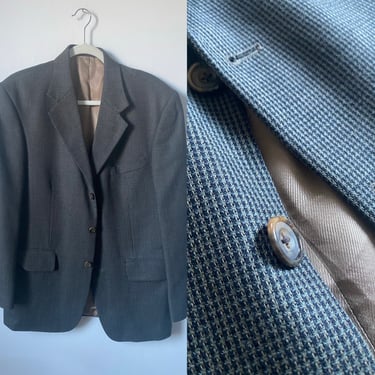 Oscar De La Renta Blazer in Houndstooth Blue 