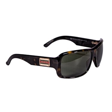 Gucci - Brown Tortoise Logo Side Plaque Sunglasses