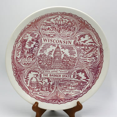 vintage Wisconsin Souvenir Plate 