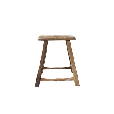 Chinese Village Raw Wood Rough Finish Accent Single Sitting Stool ws4042E 