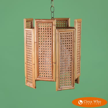 Bamboo and Cane Hanging Light