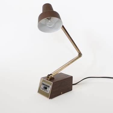 Vintage 60s Tensor Folding Mini Lamp - Faux Wood Grain - Swivel Lamp Head 