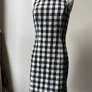 Moschino Jeans black and white gingham dress