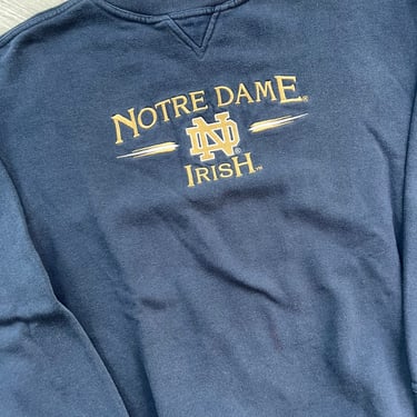 Vintage Notre Dame Embroidered Crewneck Sweatshirt