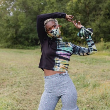 abacaxi Crop Turtleneck - Night Rainbow