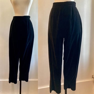 Vintage 50’s VELVET Pants / High Waist + Back Metal Zip / Matador Pedal Pusher Capri  / Phil Rose California Galleria Italian Collection 