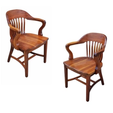 Mid Century Restored Bank of England Armchairs Set of 2 